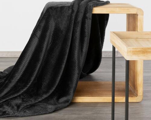 Jednofarebná deka - Cindy 5 čierna